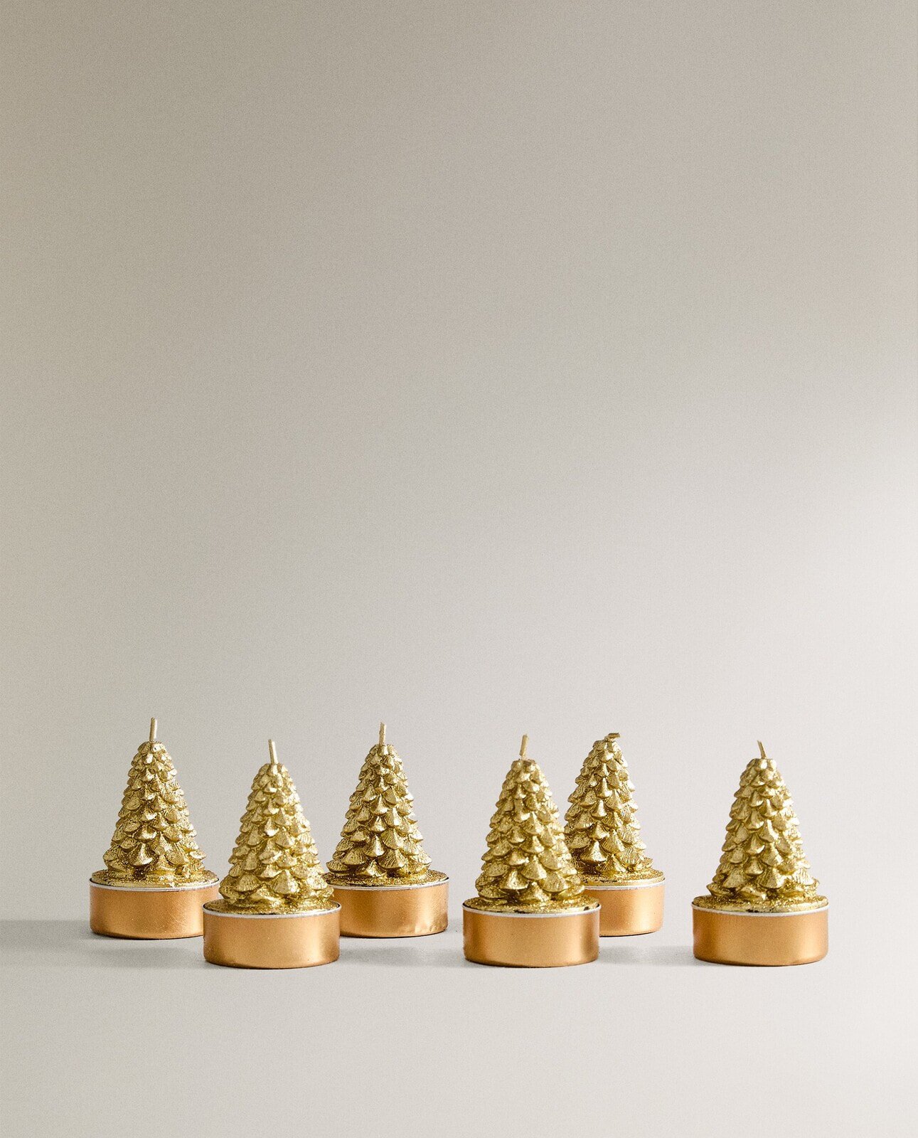 Pack of mini christmas fir tree candles (pack of 6)