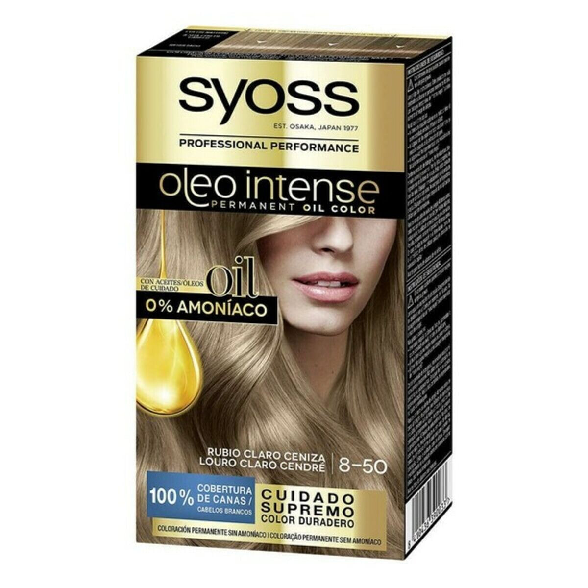 Permanent Dye Syoss Olio Intense Ammonia-free Nº 8,50 Light Ash Blonde