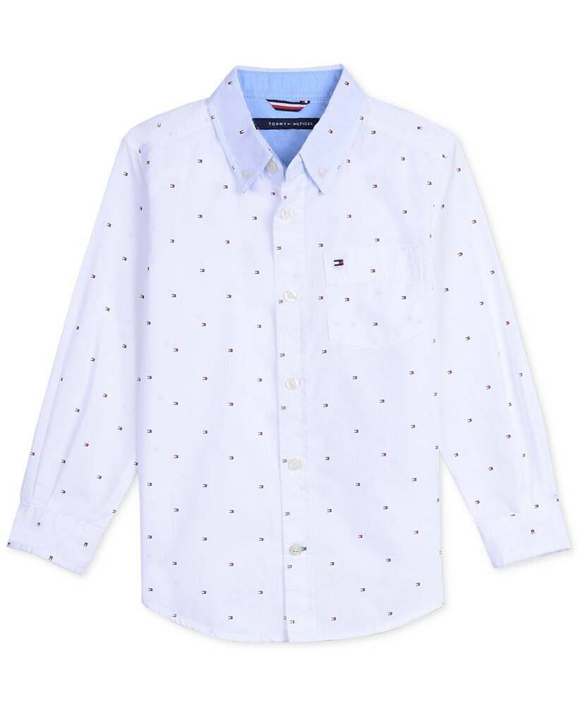 Tommy Hilfiger little Boys Logo Dot Print Button-Down Shirt