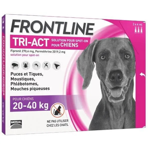 Средство от блох и клещей для животных FRONTLINE 3 Tri-Act-Pipetten - Fr Hunde von 20 bis 40 kg