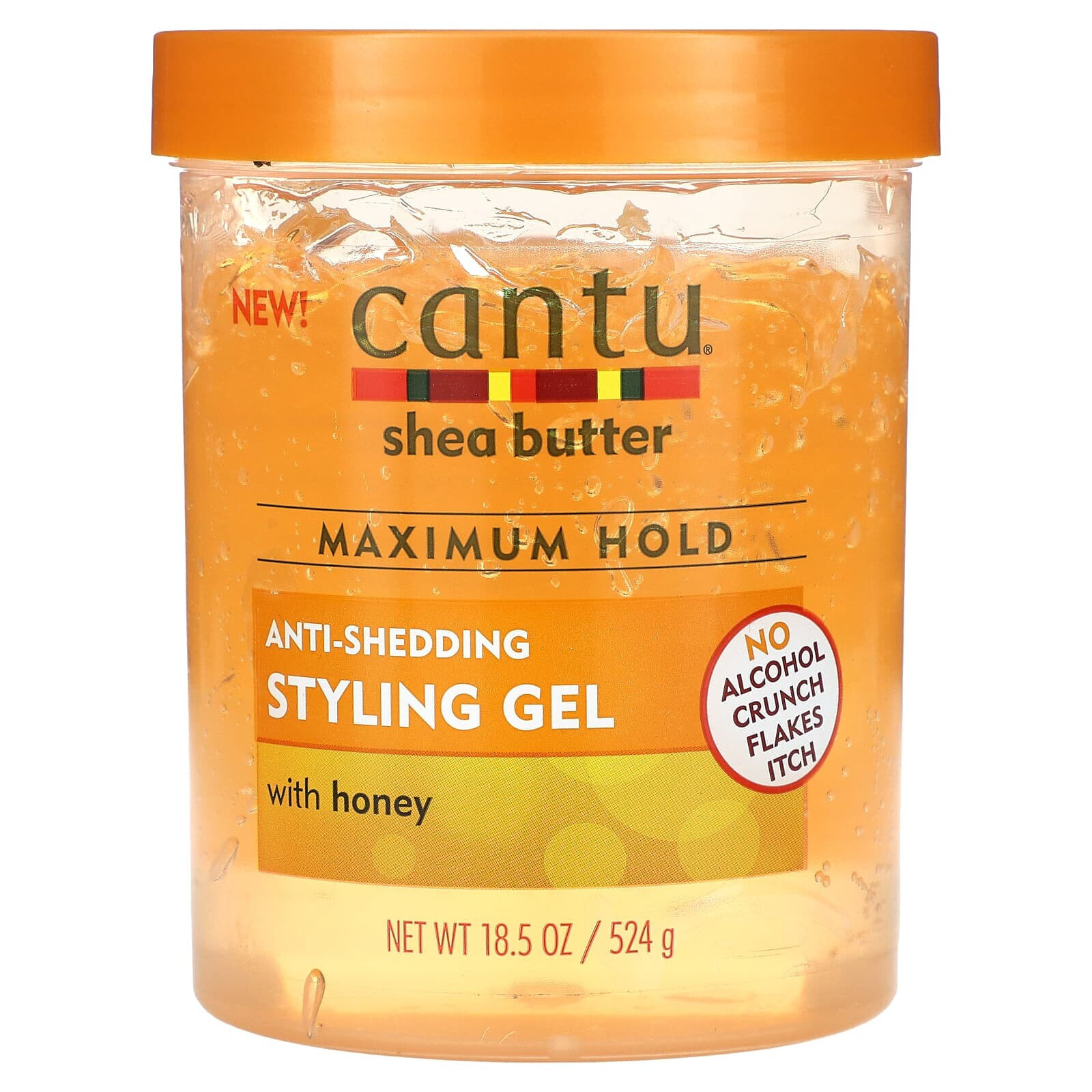 Shea Butter, Anti-Shedding Styling Gel, With Honey, Maximum Hold, 18.5 oz (524 g)