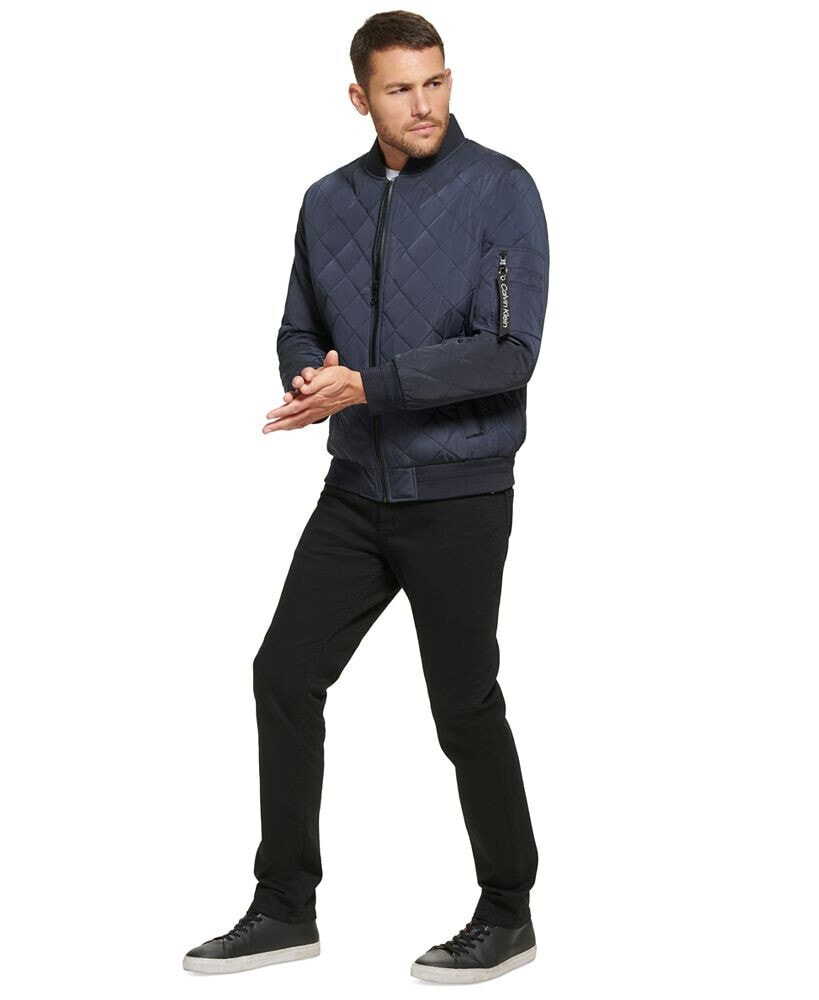 Calvin klein men's discount quilted baseball jacket