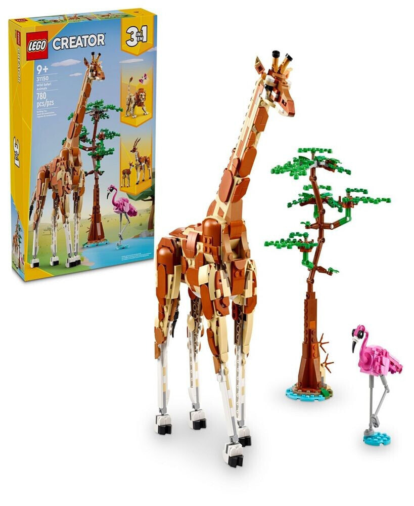 LEGO® creator 3 in 1 Wild Safari Animals Set, Giraffe, Gazelles or Lion Toy 31150, 780 Pieces