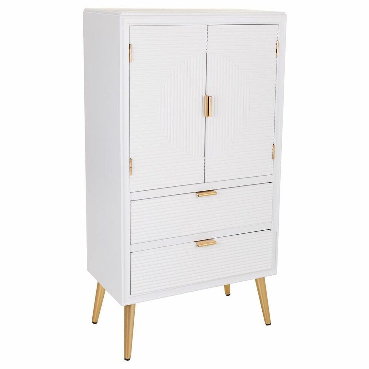 Cupboard Alexandra House Living White Golden MDF Wood 36 x 118 x 62 cm