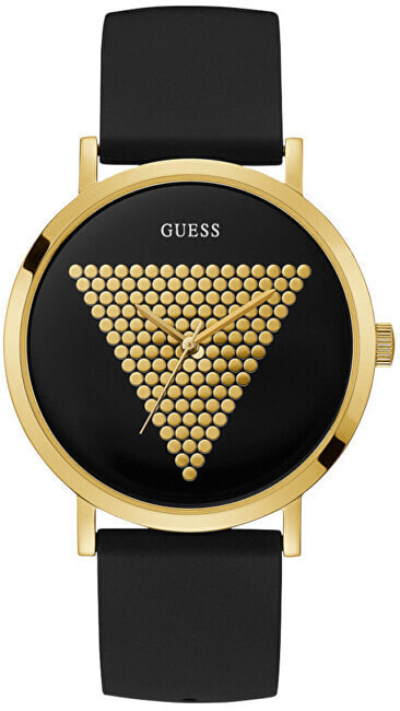 Мужские наручные часы с черным резиновым ремешком Guess  W1161G1