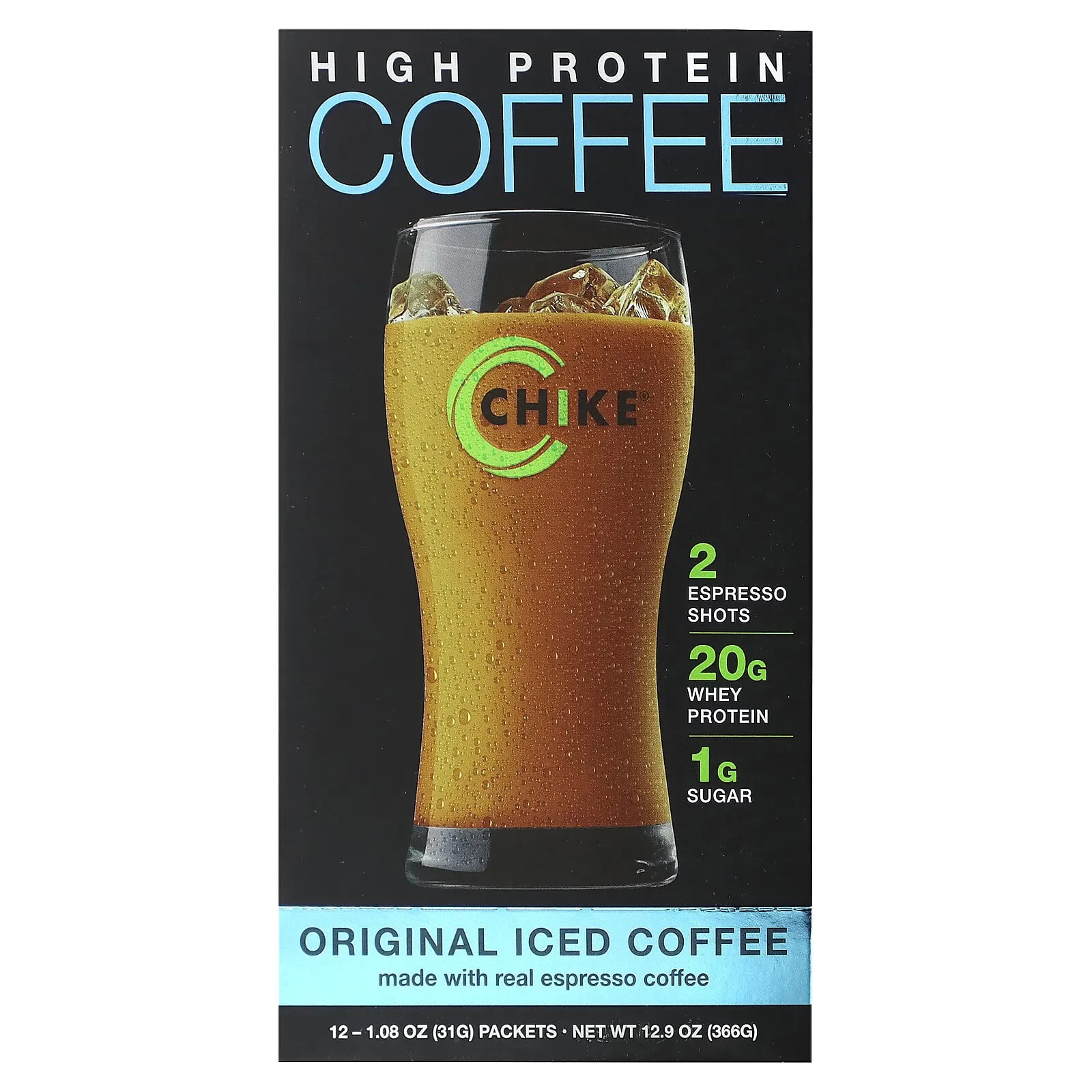 Chike Nutrition, High Protein Iced Coffee,  Caramel, 12 Packets, 1.06 oz (30 g) Each