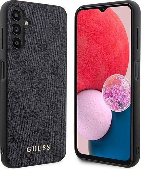 Guess Etui Guess GUHCSA14G4GFGR Samsung Galaxy A14 szary/grey hard case 4G Metal Gold Logo