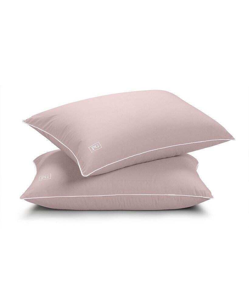 Pillow Gal down Alternative Pillow and Removable Pillow Protector, King, Set of 2, Pink