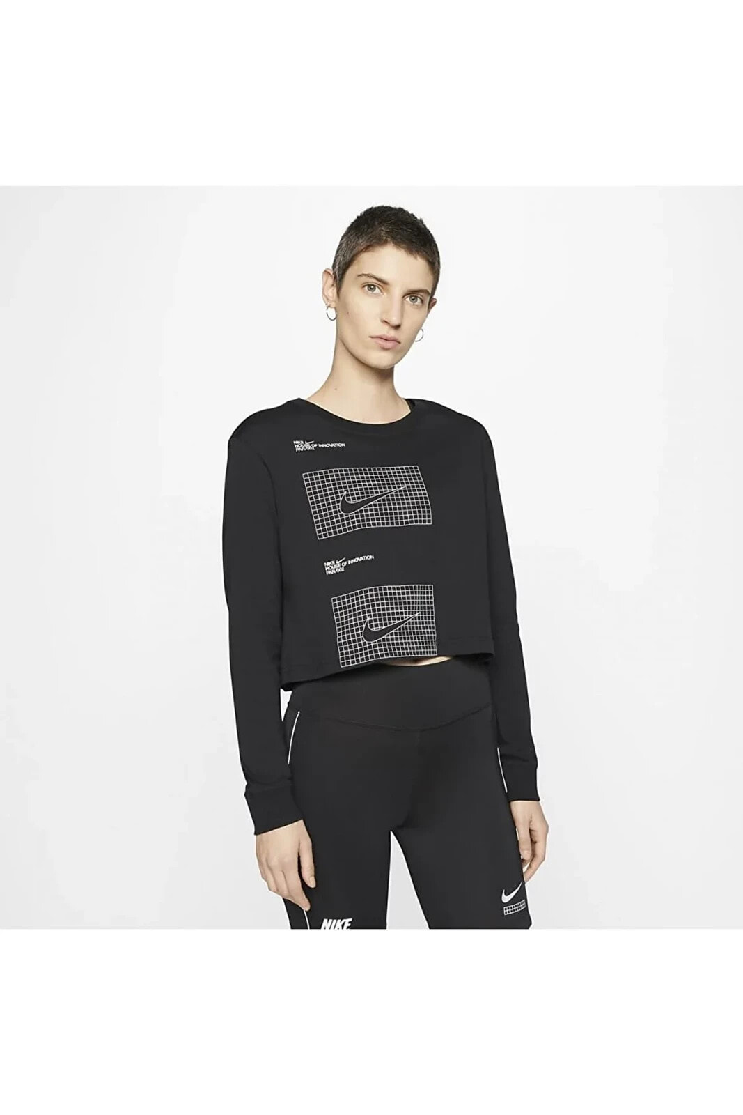 Sportswear House Of Innovation (paris) Women's Long-sleeve Crop T-shirt - Black - Cz4878-010
