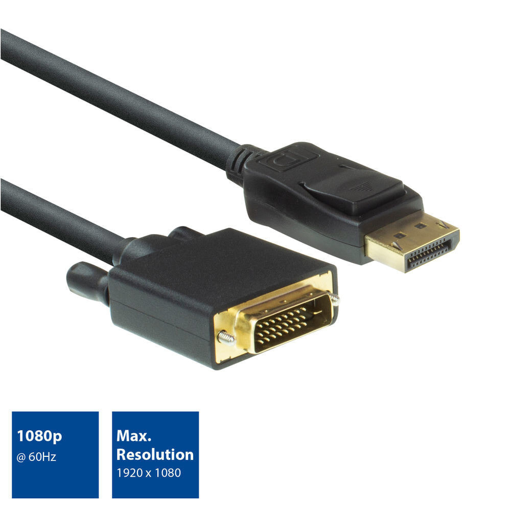 ACT AC7505 видео кабель адаптер 1,8 m DisplayPort DVI Черный