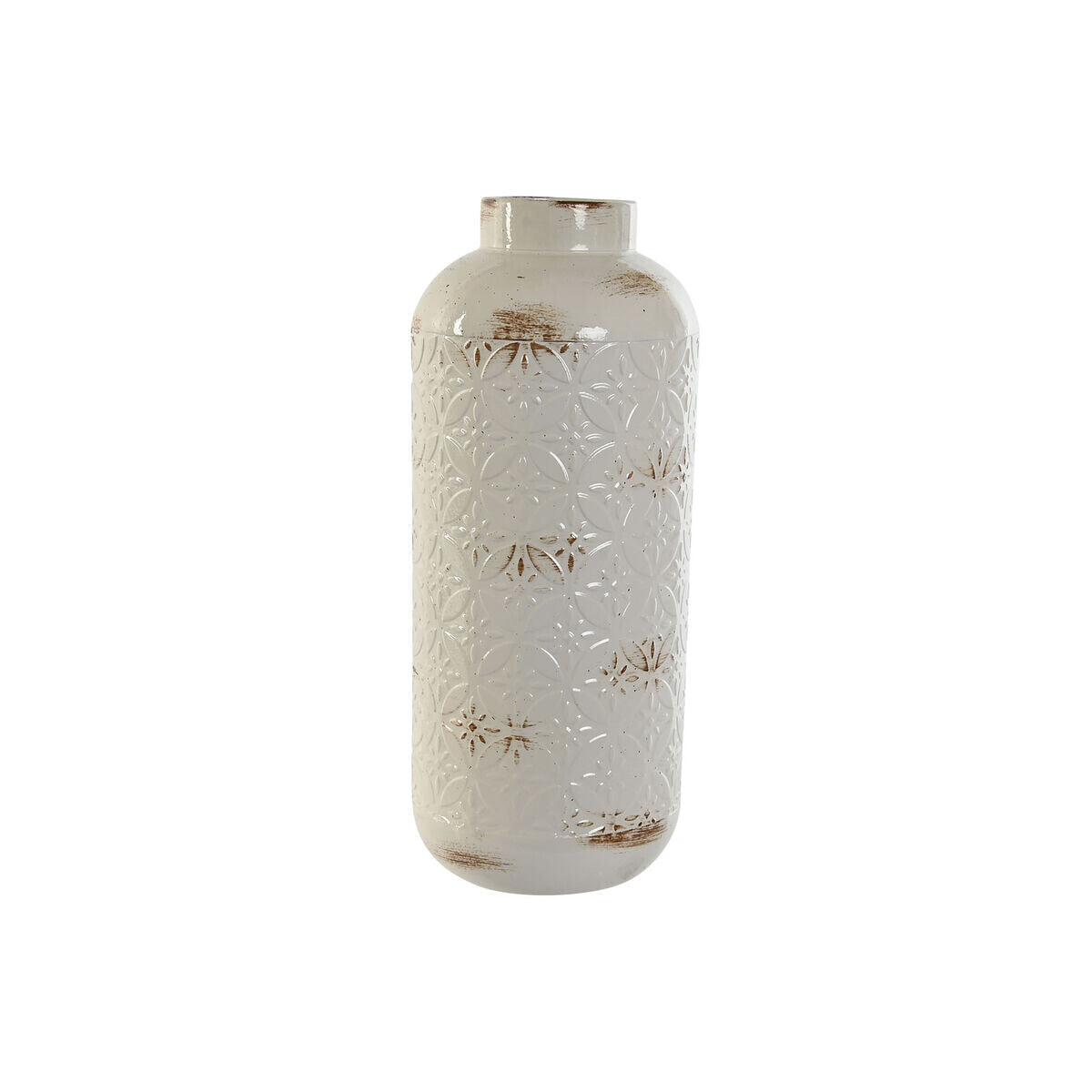 Vase Home ESPRIT White Metal 15 x 15 x 36 cm