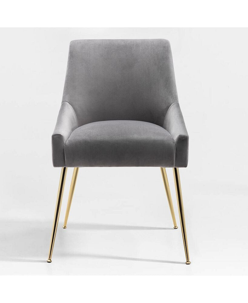 Upholstered Performance Velvet Accent Chair With Metal Leg