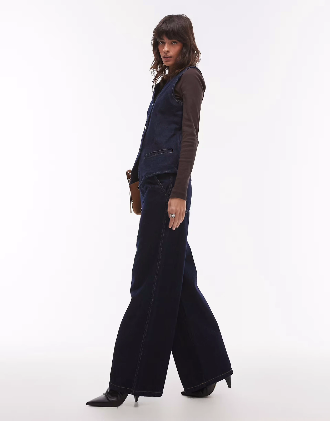 Mango – Denim-Jeans in dunkelblauer Waschung, Kombiteil