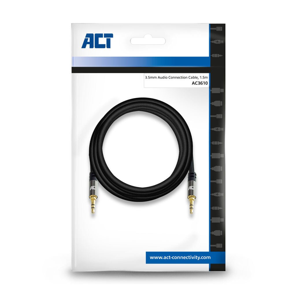 ACT AC3610 аудио кабель 1,5 m 3,5 мм Черный