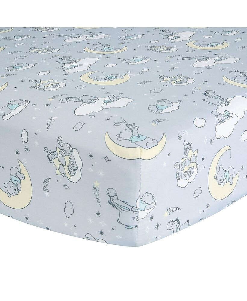 Lambs & Ivy disney Baby Cozy Friends Winnie the Pooh Gray Fitted Crib Sheet