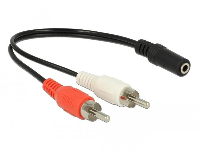 DeLOCK 85806 аудио кабель 0,2 m 2 x RCA 3,5 мм Черный, Красный, Белый