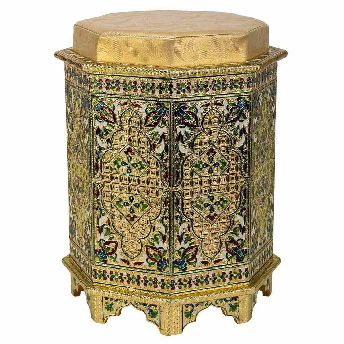 Stool Alexandra House Living Yellow Aluminium MDF Wood 11 x 42 x 38 cm