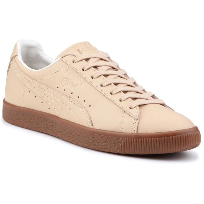 Мужские кеды повседневные бежевые кожаные низкие демисезонные Puma Clyde Veg Tan Naturel M 364451 01