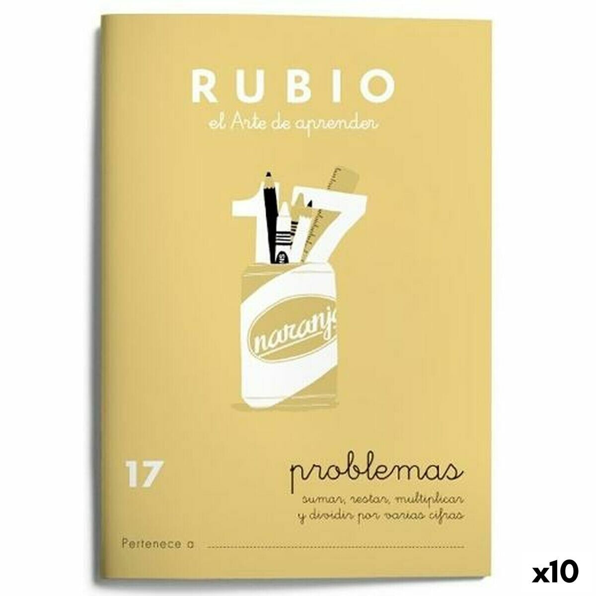 Maths exercise book Rubio Nº 17 A5 Spanish 20 Sheets (10 Units)