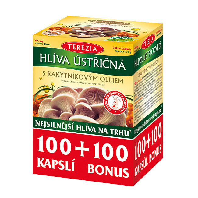 Terezia Company Oyster Mushroom Вешенка с облепиховым маслом для поддержки иммунитета 100 + 100 капсул