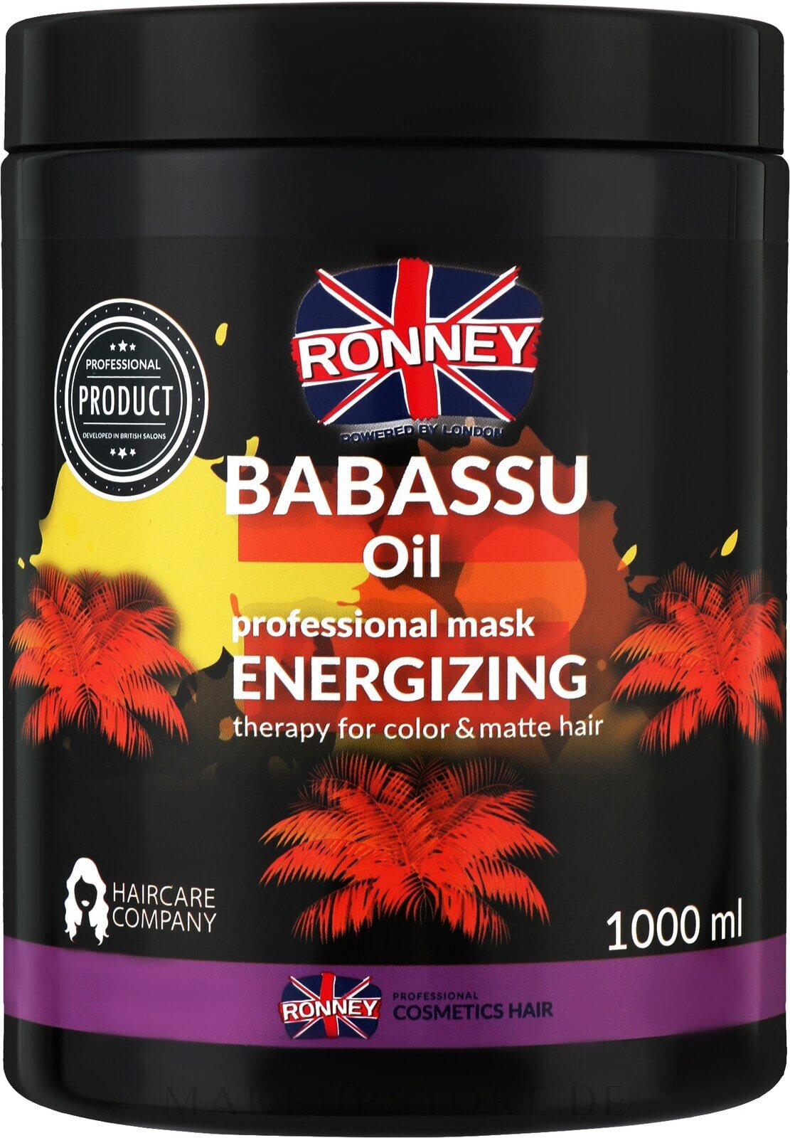 Energetisierende Haarmaske für coloriertes Haar mit Babassuöl - Ronney Mask Babassu Oil Energizing Therapy