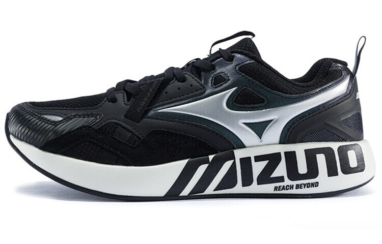 Mizuno PI 运动舒适 防滑耐磨 低帮 生活休闲鞋 男女同款 黑银 / Кроссовки Mizuno PI D1GH201490