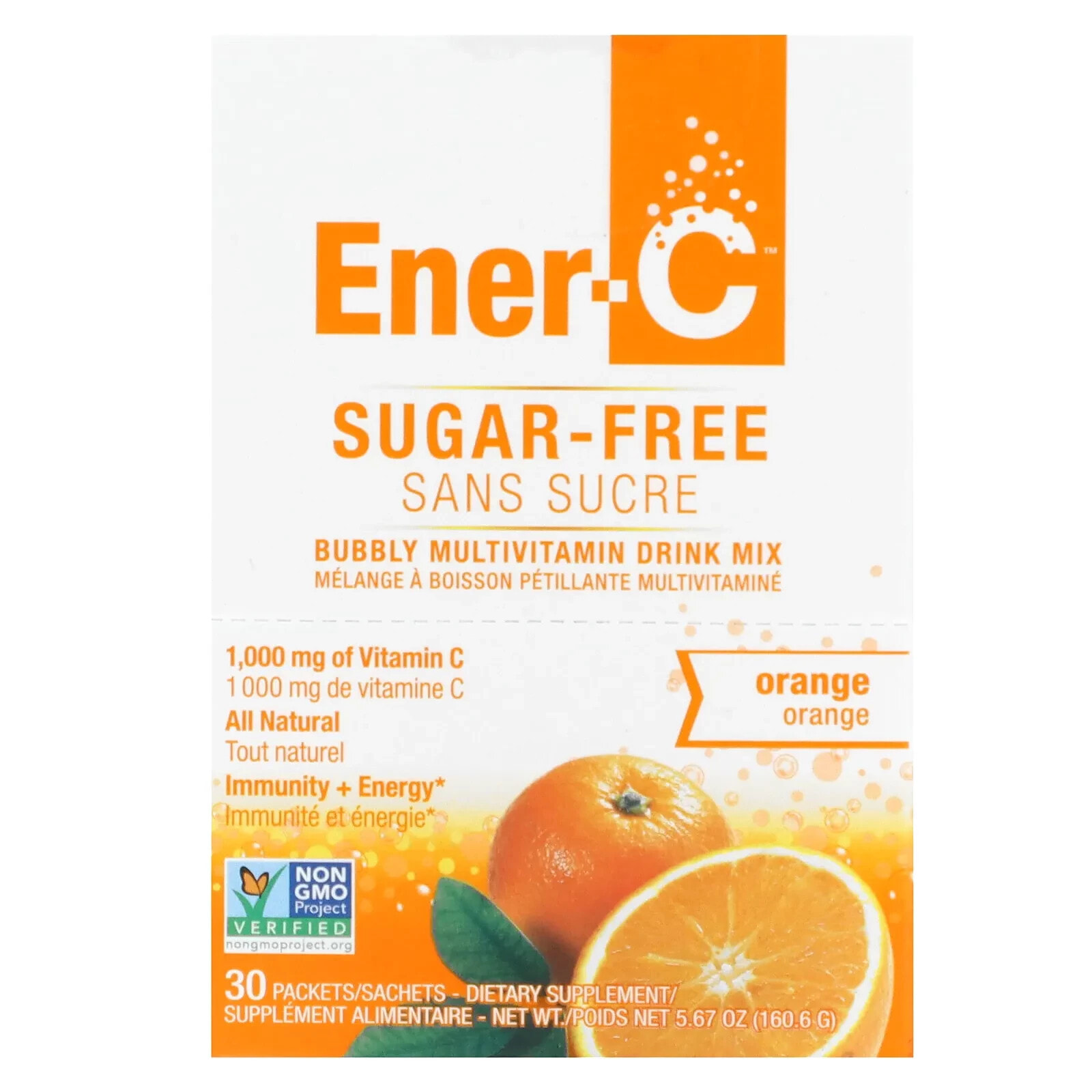 Ener-C, Витамин C, мультивитаминная смесь для напитков, маракуйя без сахара, 1000 мг, 30 пакетиков по 5,07 г (0,2 унции)