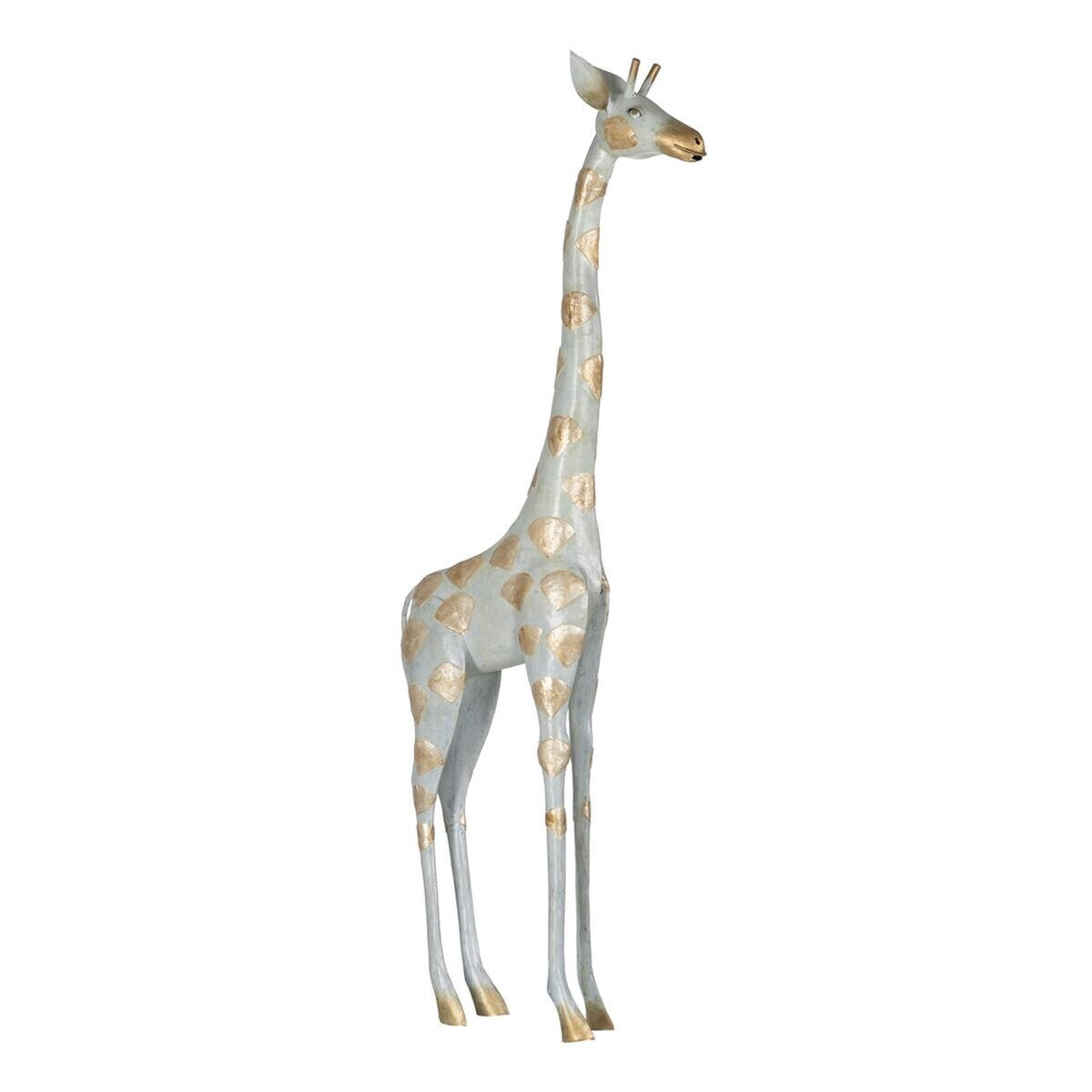 Decorative Figure Grey Golden Giraffe 45 x 14 x 120 cm