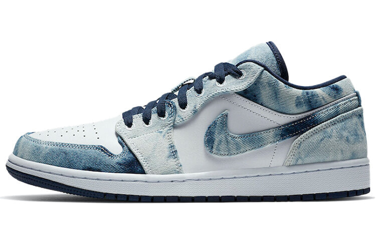 Jordan Air Jordan 1 low se washed denim 减震防滑耐磨 低帮 复古篮球鞋 男款 白蓝 / Кроссовки Nike Air Jordan 1 Low Washed Denim (Белый, Голубой)