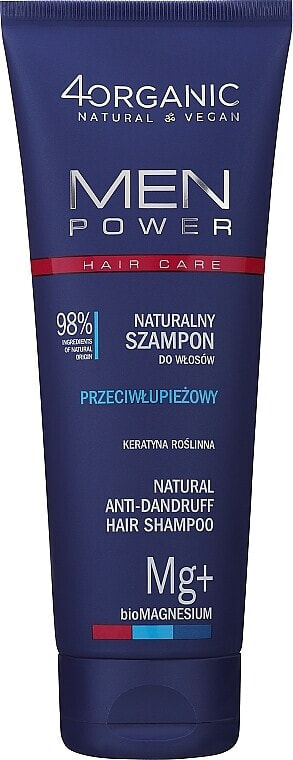 Natürliches Anti-Shuppen Shampoo - 4Organic Men Power Anti-Dandruff Natural Shampoo