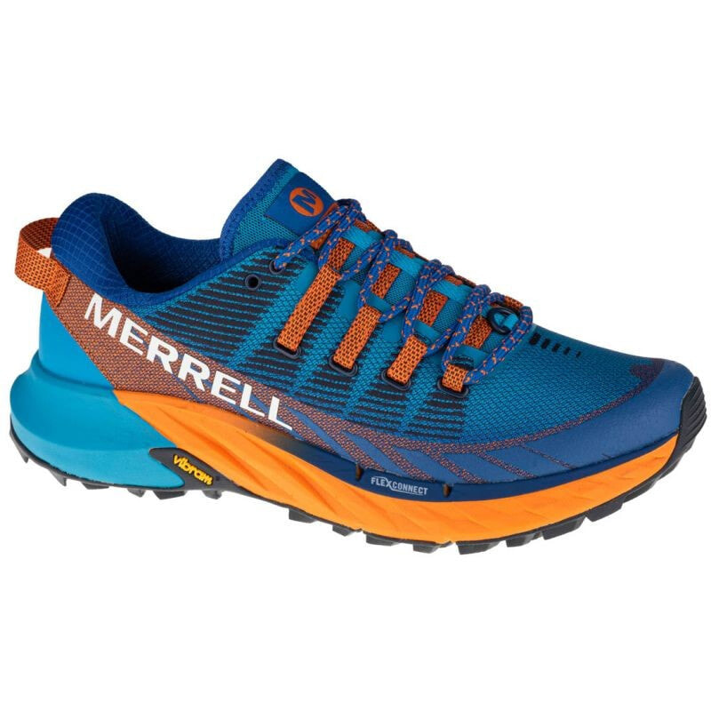 Мужские кроссовки спортивные для бега синие текстильные низкиеMerrell Agility Peak 4 Trail M J135111