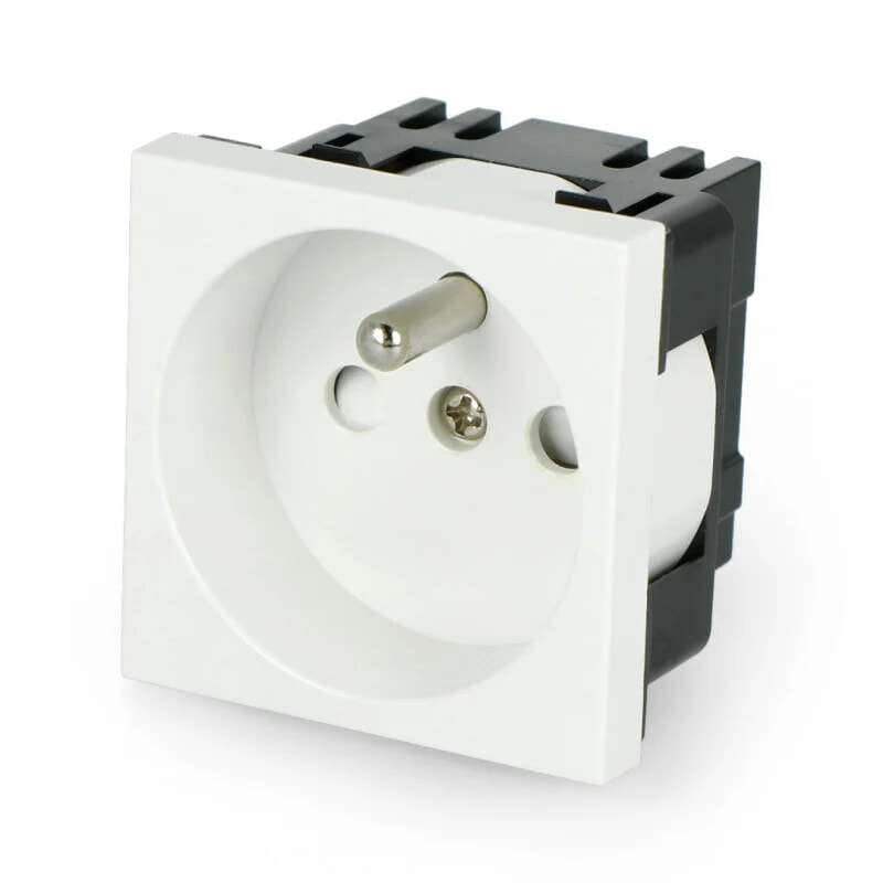 Wall socket 250V single 45x45mm 16A - white