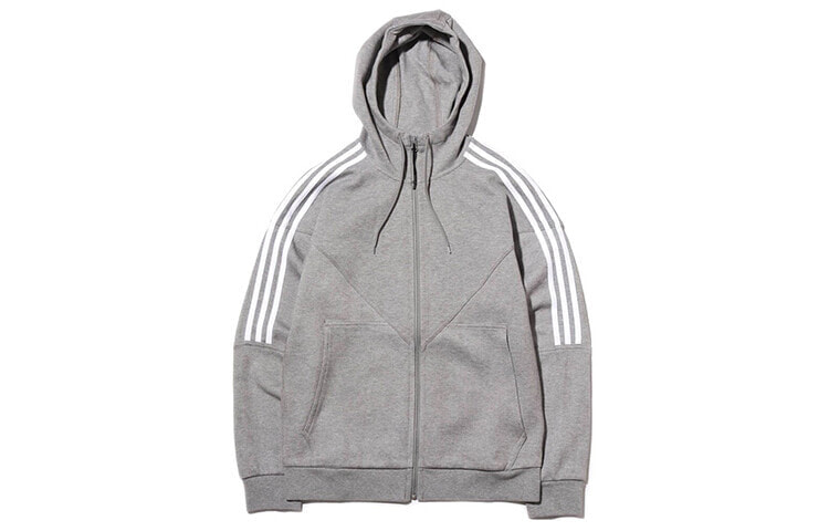 adidas originals 三叶草 男子运动连帽拉链夹克 男款 灰色 / Куртка Adidas originals DH2256