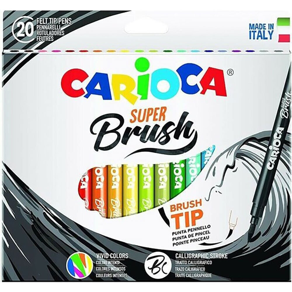 CARIOCA Brush Tip Marker Box 20