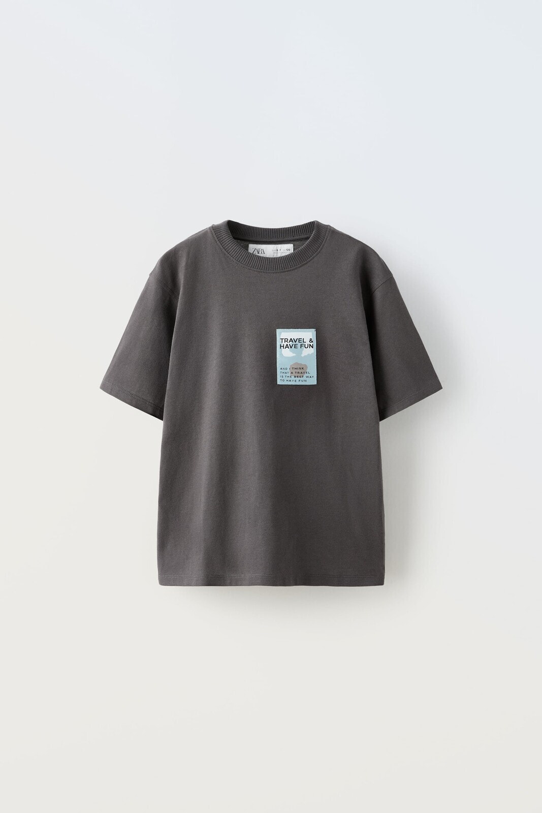 T-shirt with travel patch