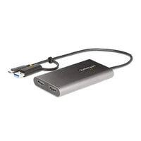 StarTech.com USB-C to Dual-HDMI Adapter - USB-C or A to 2x HDMI - 4K 60Hz - 100W Power Delivery Pass-Through - 1ft (30cm) Built-in Cable - USB to HDMI Multi-Monitor Converter for Laptop - 3.2 Gen 1 (3.1 Gen 1) - USB Type-C - HDMI output - 3840 x 2160 pixe