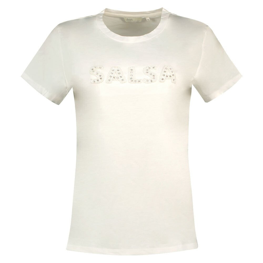 SALSA JEANS Sequin Logo Detail Short Sleeve T-Shirt