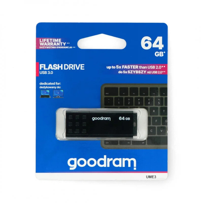 Флэш-накопитель Goodram - USB 3.0 Флешка UME3 Черный 64 ГБ