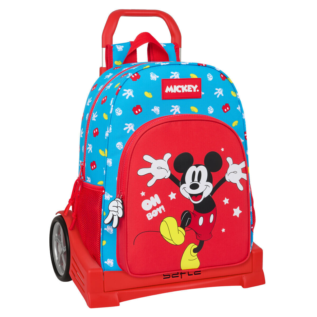 School Rucksack with Wheels Mickey Mouse Clubhouse Fantastic Blue Red 33 x 42 x 14 cm