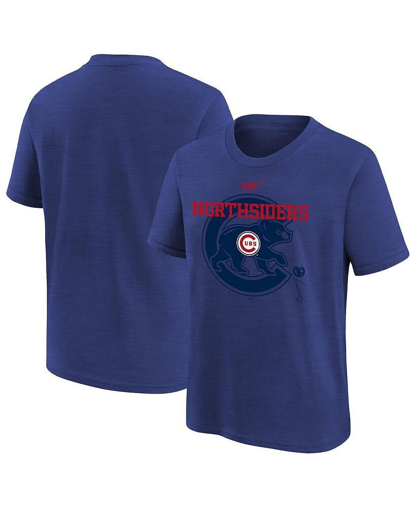 Nike youth Boys and Girls Royal Chicago Cubs Rewind Retro Tri-Blend T-shirt