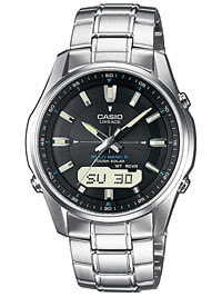 Мужские наручные часы с серебряным браслетом CASIO LCW-M100DSE-1AER Radio Controlled Solar 40mm 5 ATM