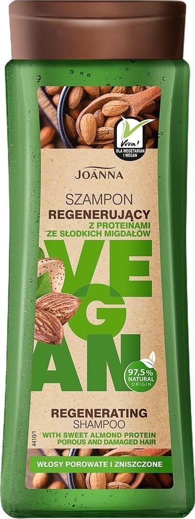 Joanna Vegan Regenerating Shampoo Восстанавливающий шампунь с протеинами сладкого миндаля 300 мл