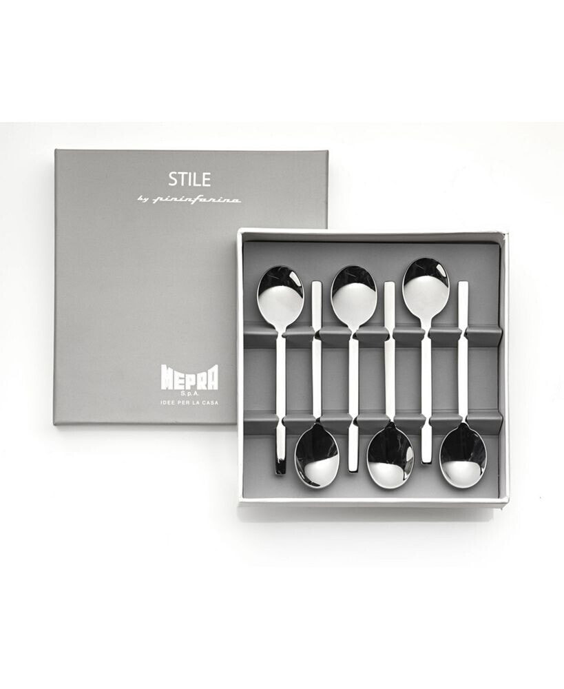 Mepra gift Box Moka Spoons Stile Flatware Set, Set of 6