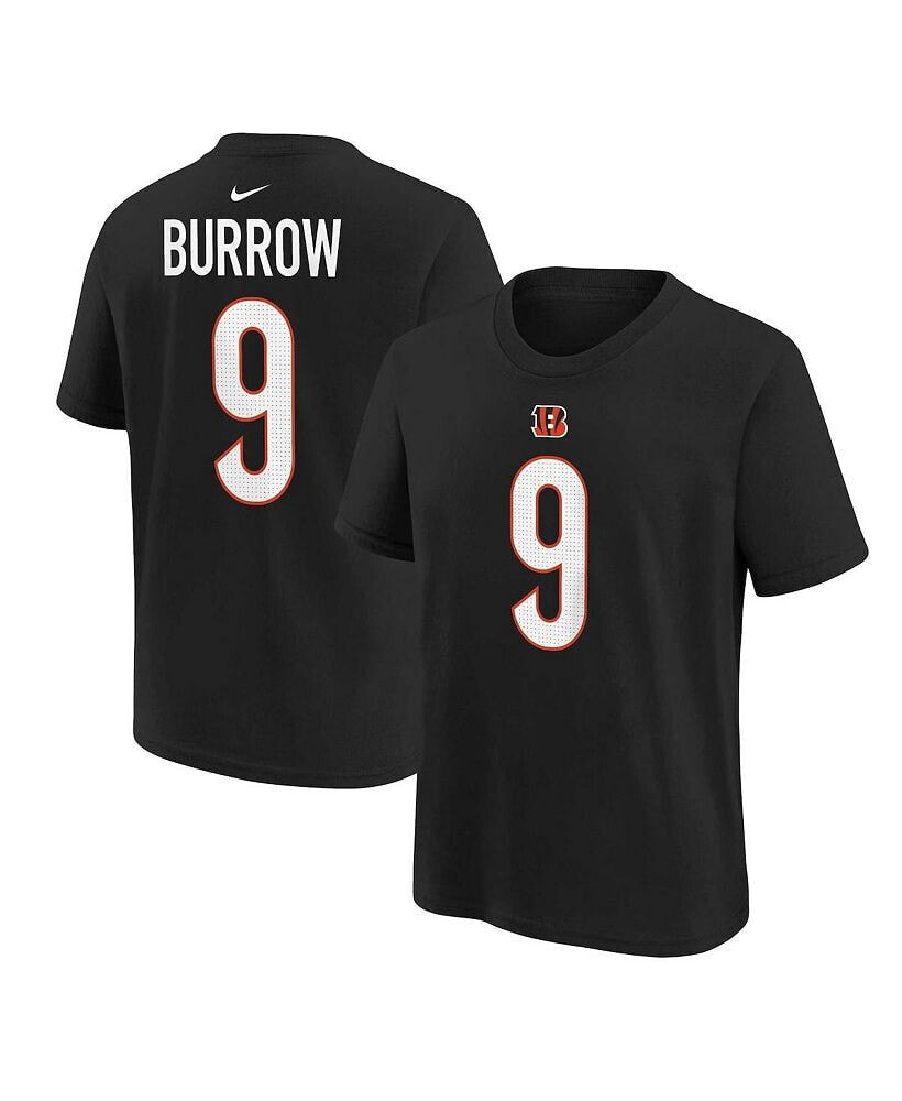 Nike big Boys Joe Burrow Black Cincinnati Bengals Player Name and Number T-shirt