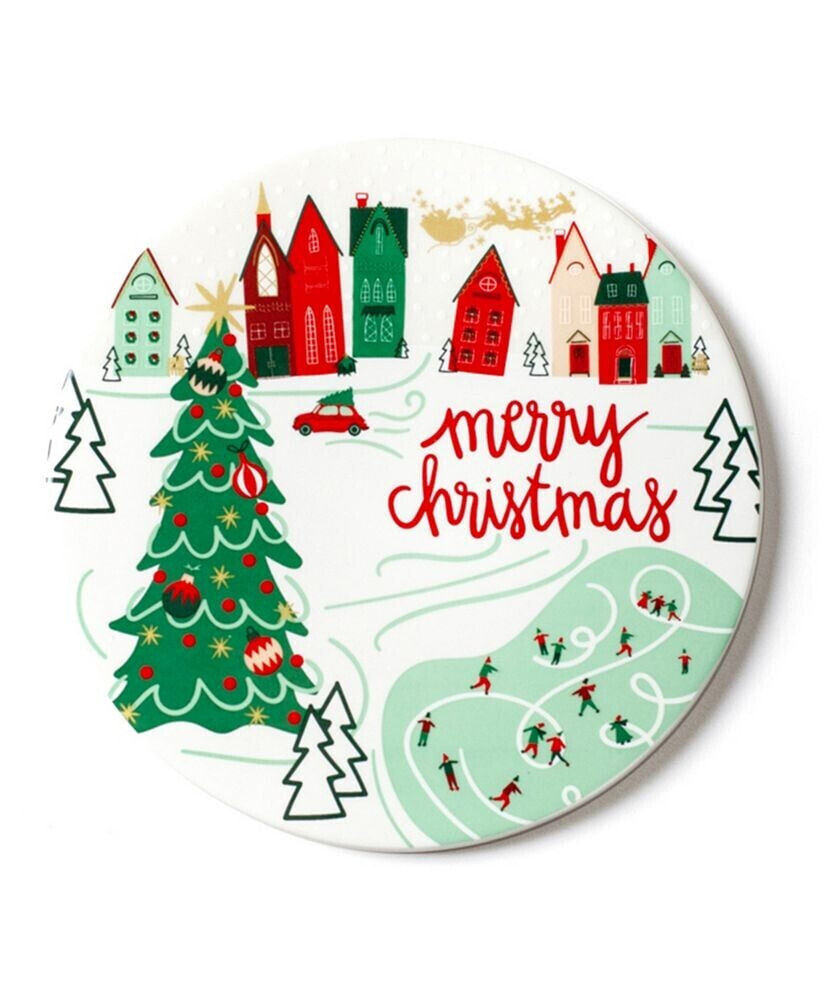 Coton Colors christmas In The Village Town Round Trivet