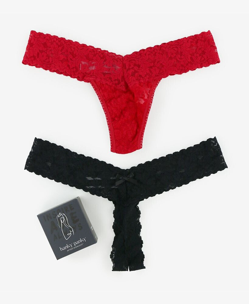 Womens 2-Pk. Giftable Naughty & Nice Thong Underwear 49NNPK трусы  V85487209Цвет: Красно-черный купить по выгодной цене от 5752 руб. в  интернет-магазине market.litemf.com с доставкой