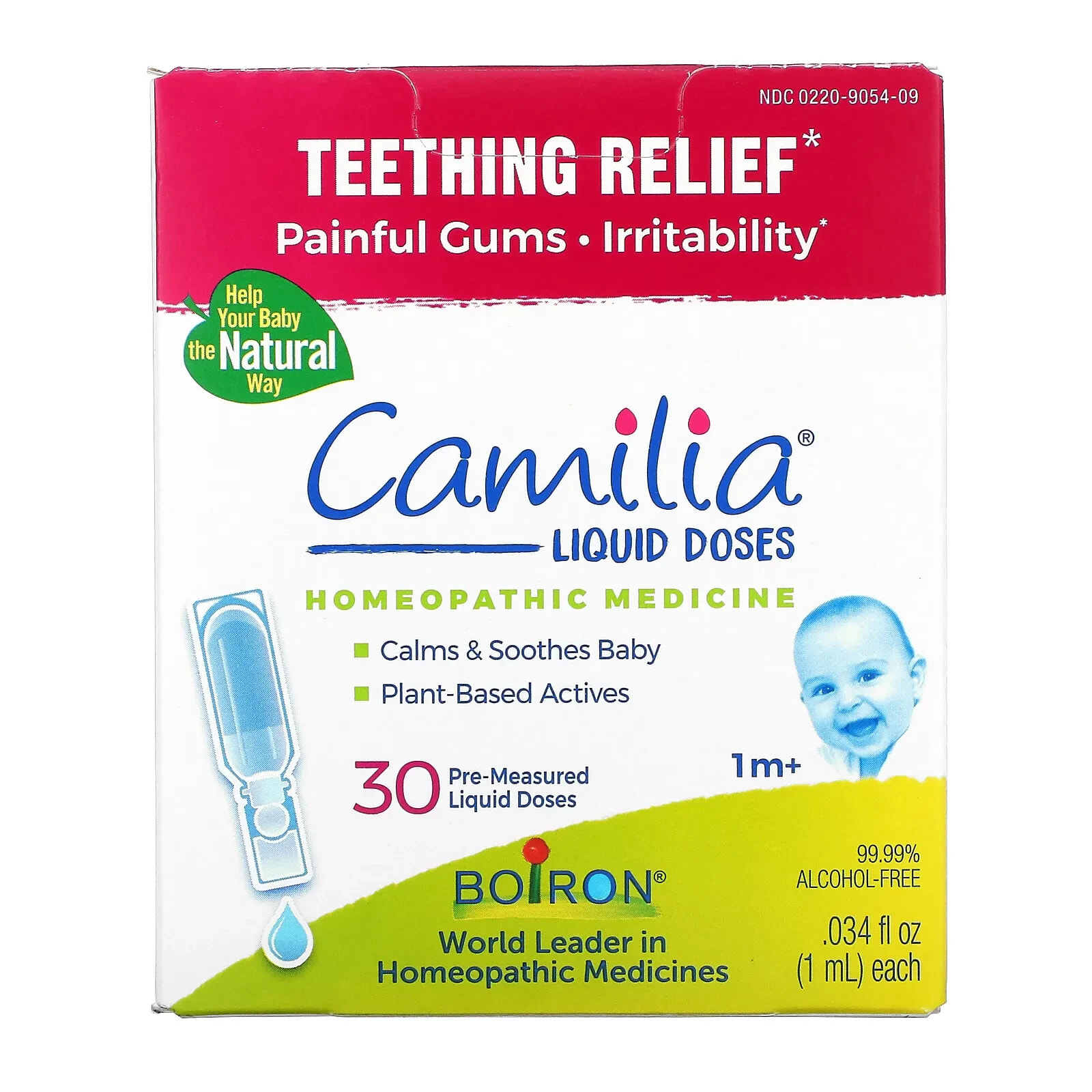 Boiron, Camilia, Teething Relief, 1 Months & Up, 15 Pre-Measured Liquid Doses, .034 fl oz (1 ml) Each