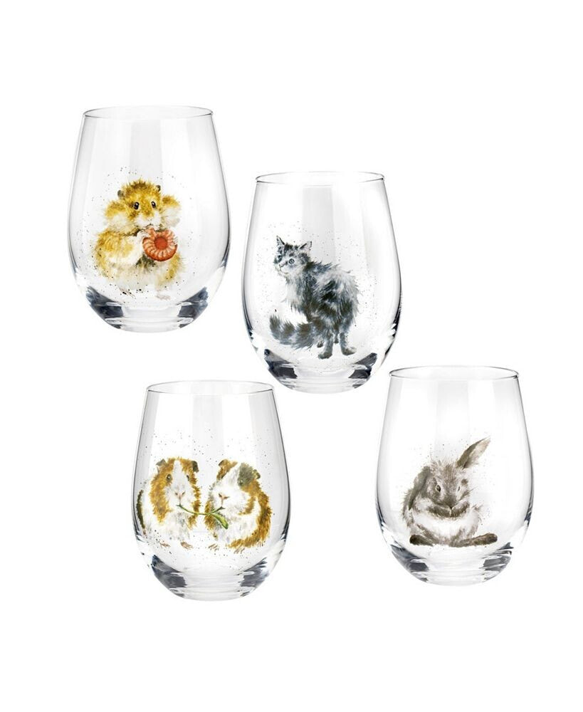 Wrendale Designs royal Worcester Tumbler Glasses - Set of 4