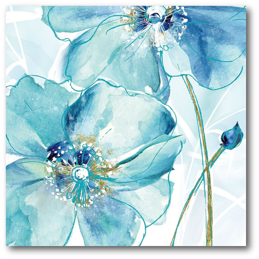 Courtside Market light Blue Flower I Gallery-Wrapped Canvas Wall Art - 16