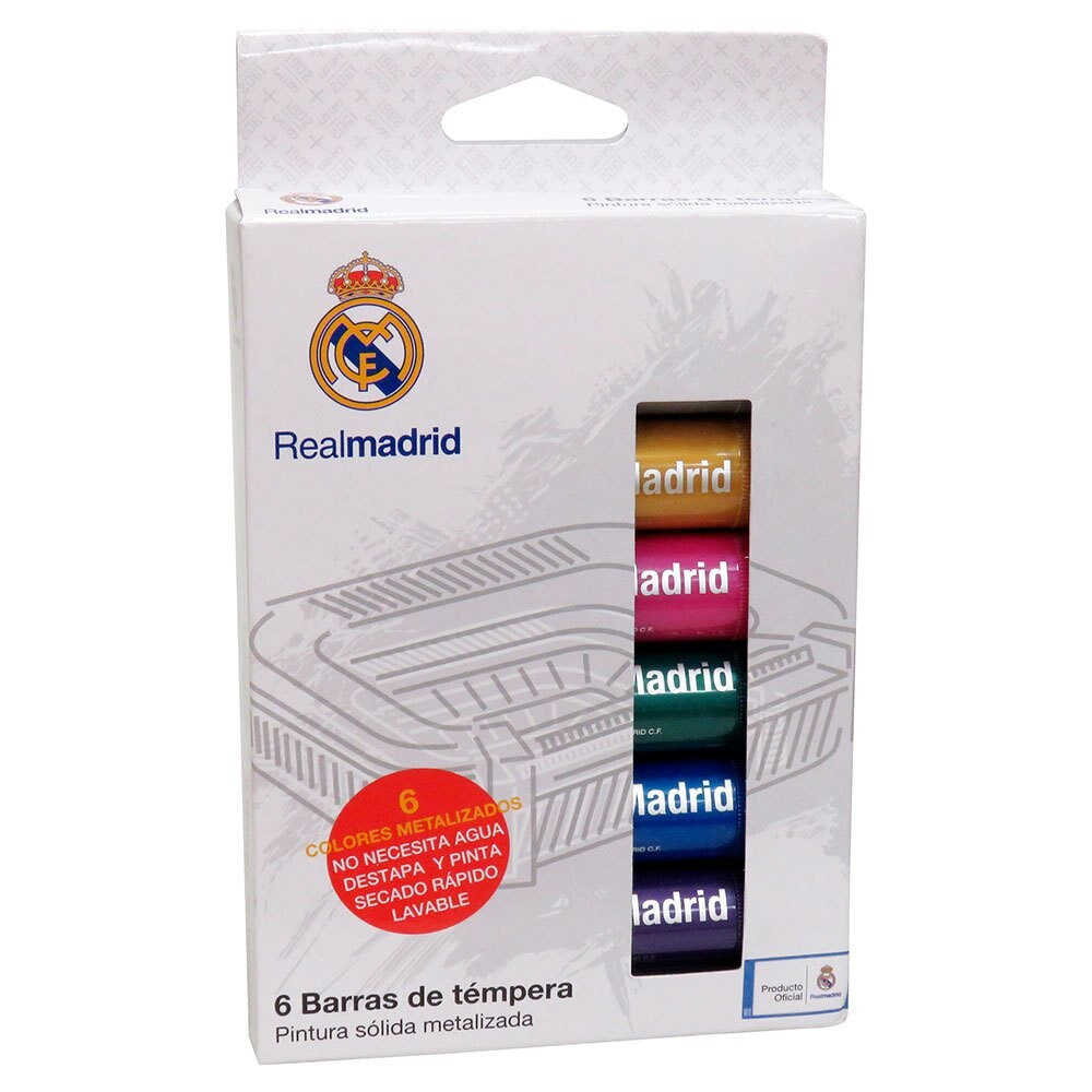 REAL MADRID 6 Solid Tempera Paints - Metallic Colors